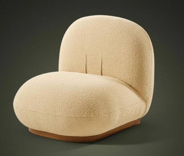 Fauteuil Galet en Bouclé 1