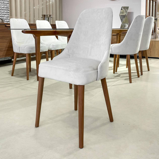 Chaise Séréna en Velours Blanc 1