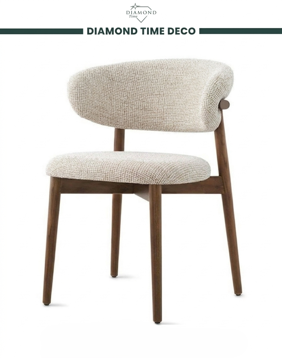 La Chaise Alma en Bouclé et Noyer