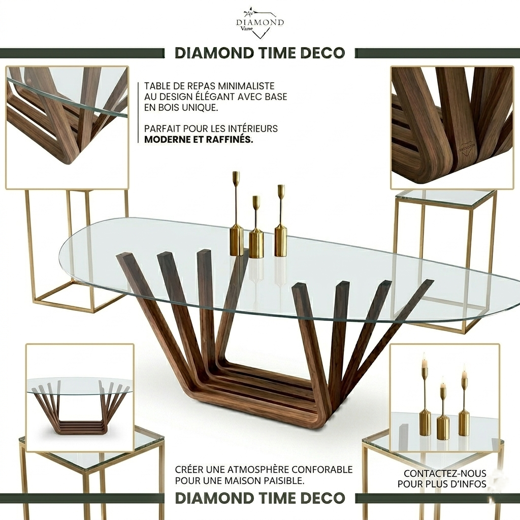 Table de repas avec pied géométrique 2