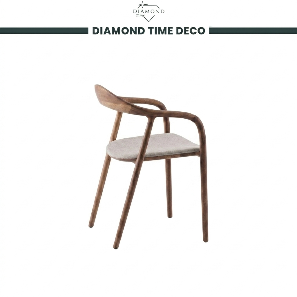 La Chaise Linear en Noyer et Lin