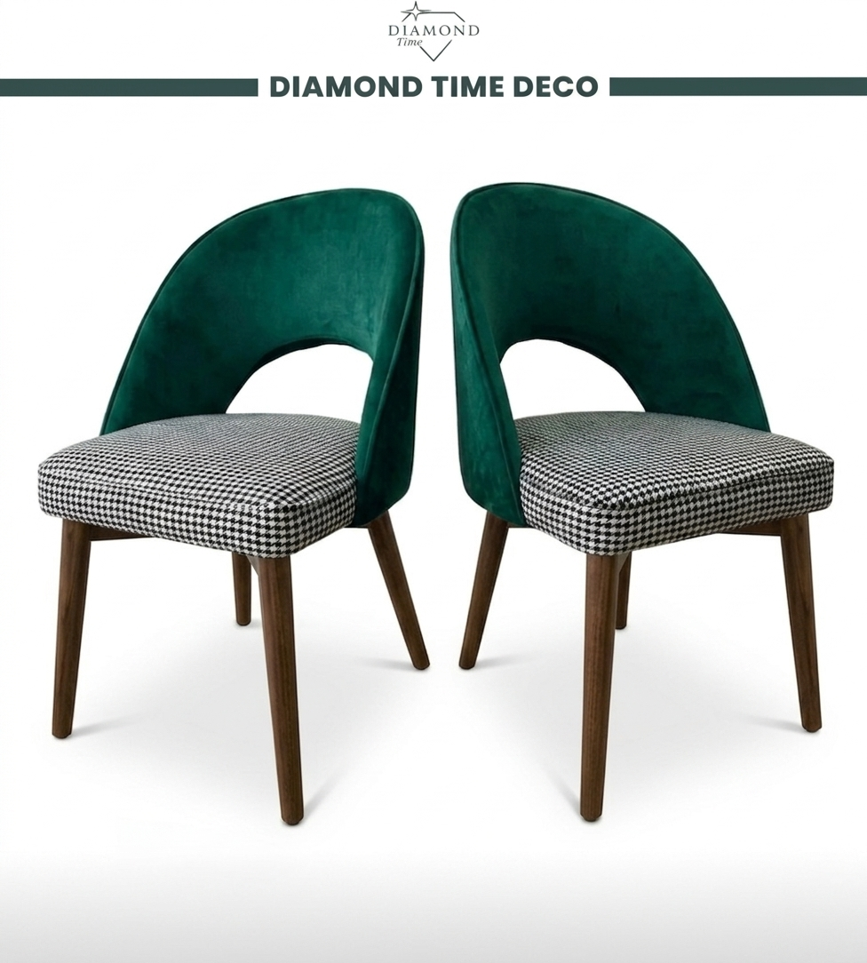 Le Duo de Chaises Émeraude & Pied-de-Poule