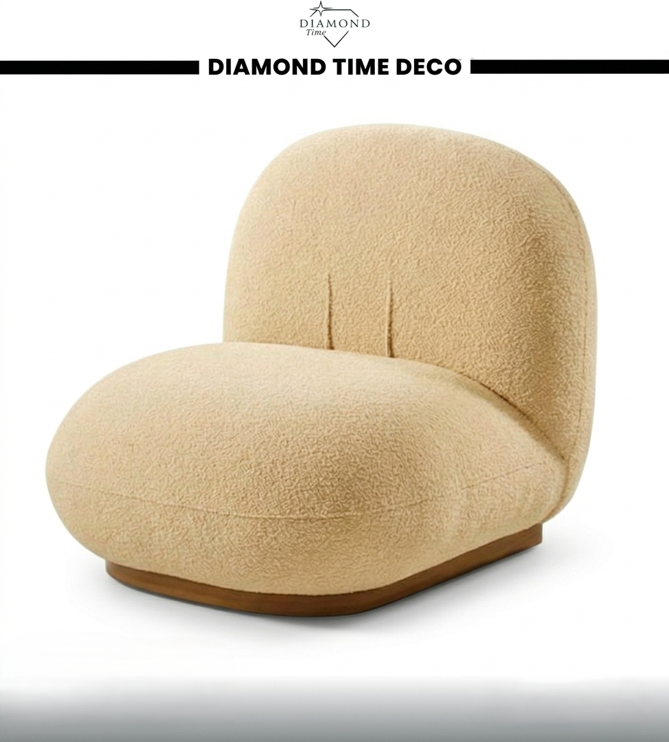 Fauteuil Galet en Bouclé